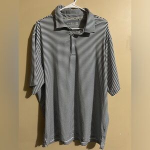 Walter Hagen Black & White Striped Polo